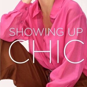 CAbi Hot Pink Luminous Blouse